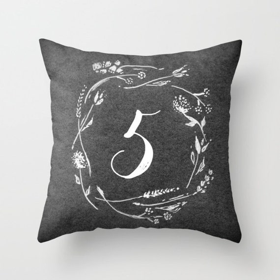 Items similar to Number Throw Pillow Cover, personalized pillow
