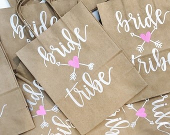 Custom Gift Bag - Hand Lettered Gift Bag | Kraft Bag | Personalized Bag | Bridal Party | Wedding Favor | Bachelorette Party | Calligraphy