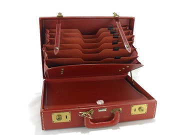 Vintage Leather Briefcase * Vogue of California Custom Made * San Francisco * Hard Case Luggage * Attache Case