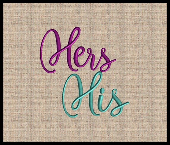 His And Hers Embroidery Design Machine Embroidery Design 2