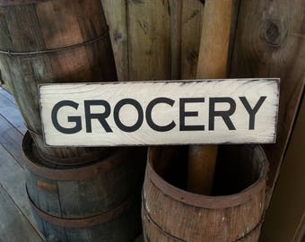 GROCERY Wooden Sign, Farmhouse Décor, Fixer Upper, Home Décor, Rustic, Groceries, Primitives, Primitive Wood Sign, Farmhouse Sign