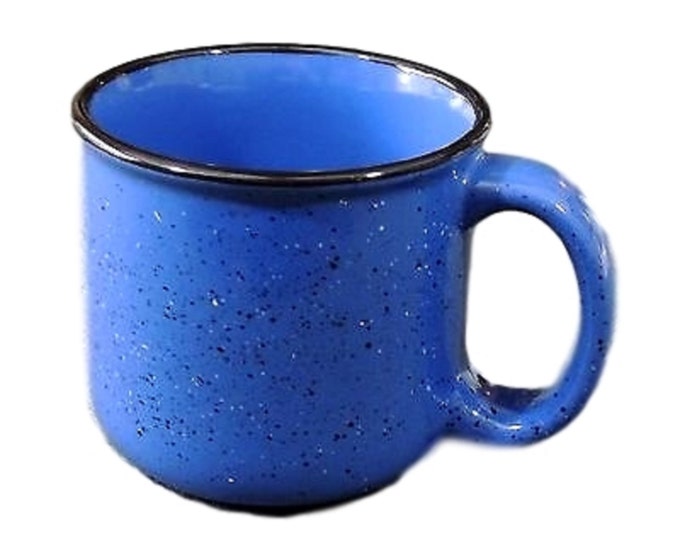 Blue Speckled Coffee Mug, Marlboro Unlimited Coffee Mug, Stoneware Mug, Vintage Unique Coffee Mug, Gift For Christmas