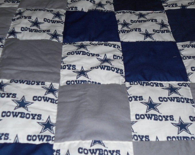 Cowboys Football Lap Quilt, Sport Throw Quilt, Boy Quilt, Cowboy Quilt