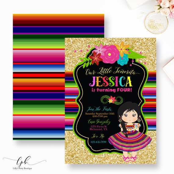 Fiesta Mexican Birthday, Mexican Party, Fiesta Mexican Invitation ...