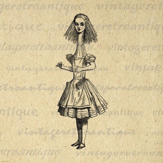 Printable Graphic Tall Alice from Alice in Wonderland Digital