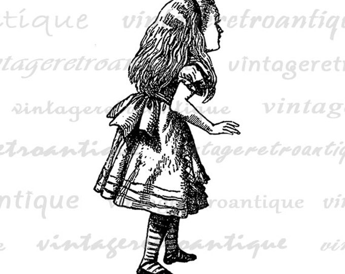 Alice from Alice in Wonderland Digital Image Download Printable Graphic Vintage Clip Art Jpg Png Eps HQ 300dpi No. No.1501