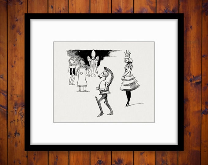 Printable Alice in Wonderland Graphic Digital Image Download Illustration Antique Clip Art Jpg Png Eps HQ 300dpi No.2375