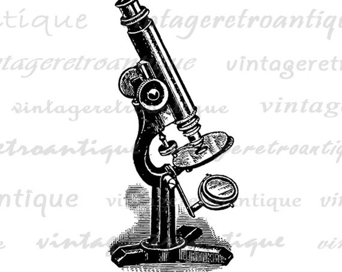 Digital Antique Microscope Image Graphic Illustration Download Printable Vintage Clip Art for Transfers etc Jpg Png HQ 300dpi No.1277