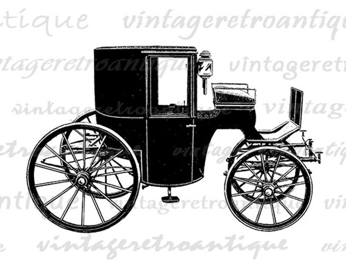 Antique Automobile Car Buggy Image Graphic Digital Download Printable Vintage Clip Art for Transfers etc HQ 300dpi No.1883