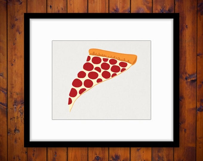 Printable Pizza Slice Digital Image Pepperoni Pizza Download Graphic Vintage Clip Art Jpg Png Eps HQ 300dpi No.3932