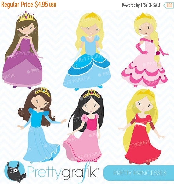 80% OFF SALE princess clipart commercial use, vector graphics, digital clip art, digital images - CL457 Il_570xn