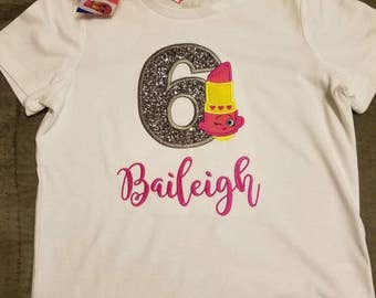 Shopkins Birthday Shirt Lippy Lips Birthday Shirt