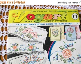 Vintage Vogart repeat transfer patterns - embroidery patterns - vintage embroidery patterns - Vogart patterns - craft supplies