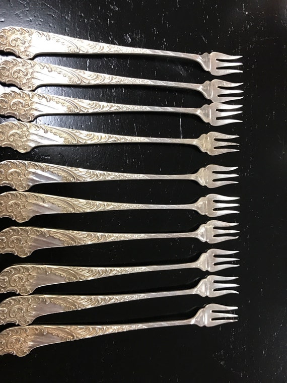 Victorian pickle forks set of ten