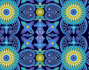 PREORDER: Kraken in Abyss from Diving Board by Alison Glass, Mermaid Fabric, Ocean Fabric