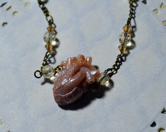 anatomical heart necklace