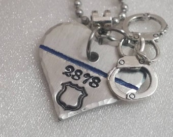 Blue Lives Matter - Police Wife Gifts - Police Officer Gifts - Thin Blue Line - Police Officer Jewelry - Police Mom Gift - Personalized