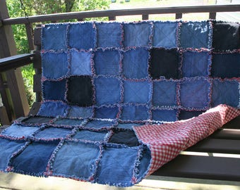 Blue jean quilt | Etsy