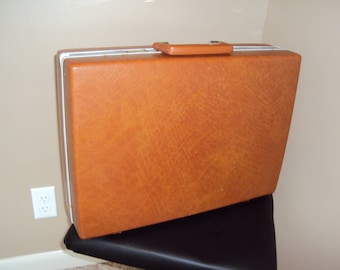 Mid Century Samsonite Hard Side Briefcase/Attache/Burnt Orange/Brown Briefcase/Vtg Briefcases/ Vtg Samsonite Case 18 X 13 X 5/ Computer Case