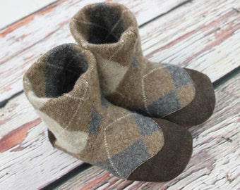 Big Kids slippers, Kids house shoes, Children's slippers, Wool Slipper boots, kids ankle boots, Ready to Ship, Kids shoes, sz 12 -13