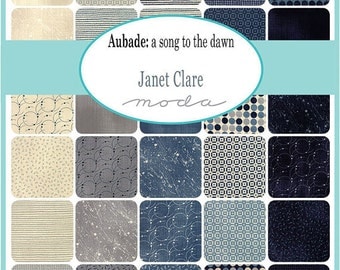 Aubade Charm Pack by Janet Clare for Moda Fabrics, 5 inch squares