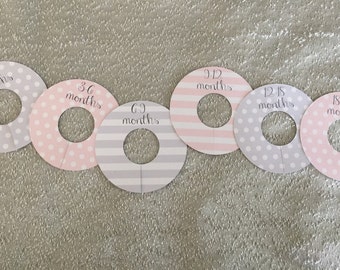 Pink and Grey Baby Closet Dividers