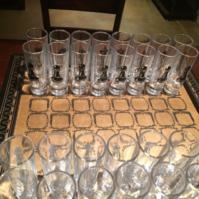 Chess Shot Glass Set 32 Piece