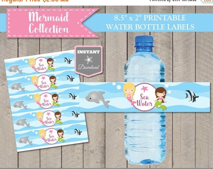 SALE INSTANT DOWNLOAD Printable Mermaid Sea Water Bottle Labels / Mermaid Collection / Item #706