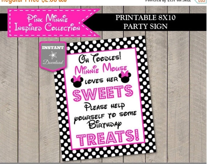 SALE INSTANT DOWNLOAD Hot Pink Mouse 8x10 Sweets and Treats Printable Party Sign / Hot Pink Mouse Collection / Item #1748