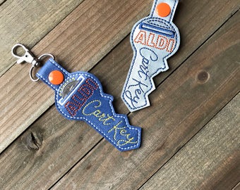 Aldi Quarter Keeper Aldi Keychain Aldi Key Chain Aldi Quarter Holder Snap Tab Key Fob Quarter Saver---70 Colors! Aldi Cart key