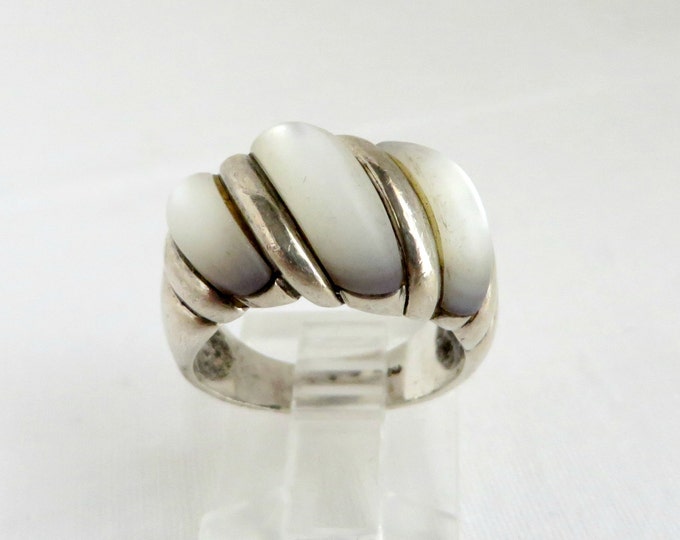 Vintage Sterling Silver Moonstone Ring, Size 5