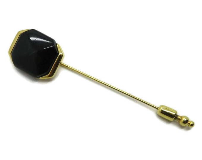 Vintage Trifari Black and Gold Stick Pin