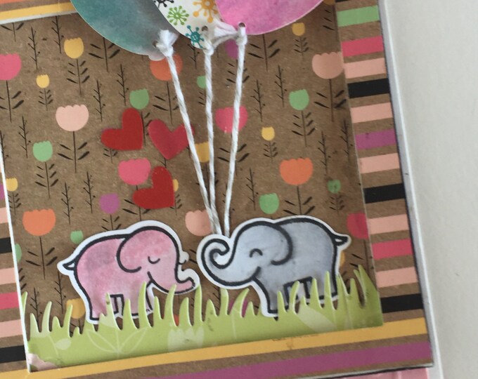 Happy Birthday handmade cards / Pink Elephant / Love You Tons / Birthday Cards