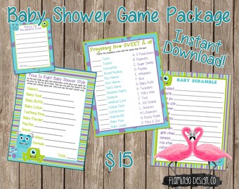 Monsters Inc Inspired Baby Shower GamesPackage