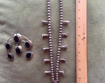 Silver Navajo Squash Blossom Necklace