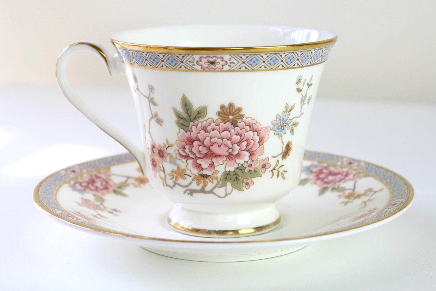 Royal Doulton Tea Cup and Saucer in Canton Pattern 1970s Tea