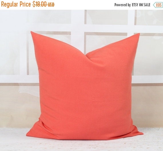 SALE Coral Pillow Decorative Throw Pillow Covers 22 x 22 Inches Accent 