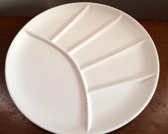 Mid Century White Mid Century Fondue Seperated Set of 8 Ceramic Plates