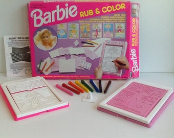 barbie crayon rubbing plates