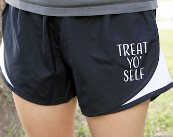 Parks and Recreation Treat Yo Self Shorts - Gym, Work Out, Exercise, Athletic, Running Clothing