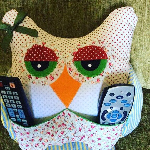 handmade owl cushion TV remote control stand