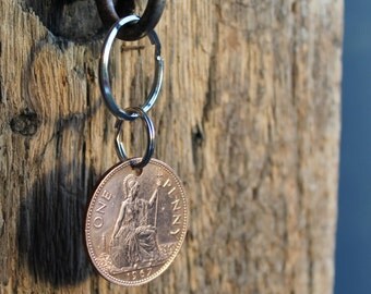 50th Birthday Gift / 1967 Penny / 1967 Coin / 50th Birthday / Handmade Key Ring /Key Chain / Vintage Coin / Lucky Penny / Traditional / Boho