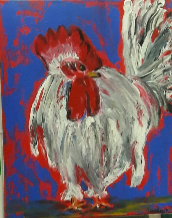 Rooster Painting Etsy