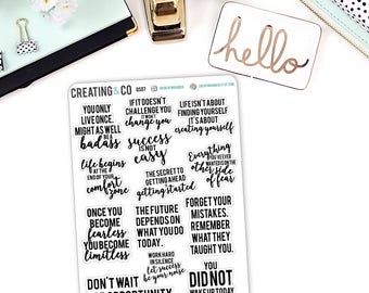 Inspirational Quote Planner Stickers for a Variety of Planners, Motivational Quote Stickers, Inspirational Quotes - QS07