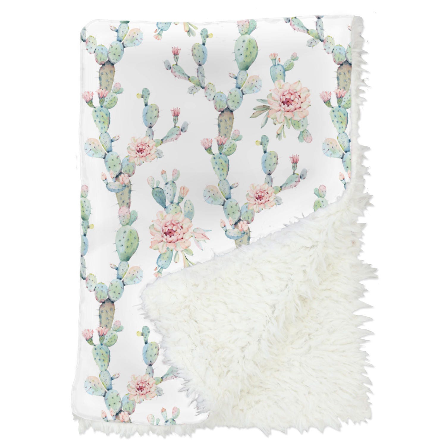 CACTUS Blanket Comforter REVERSIBLE Gift Girl TEEN SUCCULENT