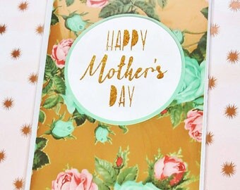 Mother's day floral card / macaron card / glitter card / simple mother's day card