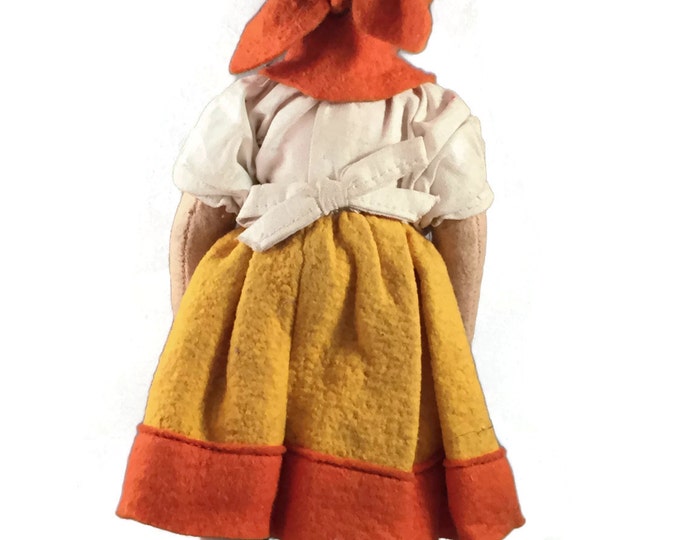 Antique Lenci Type Peasant Doll | Made in Italy | Antique Italian Doll | Italian Folk Art