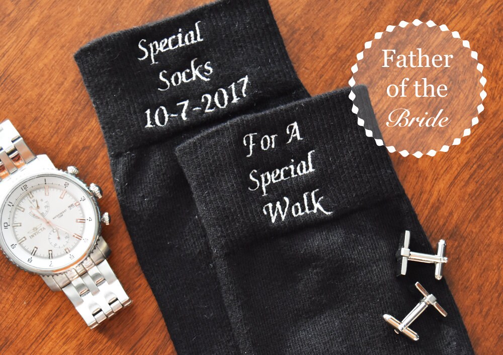 Father of the Bride Embroidered Wedding Dress Socks Special