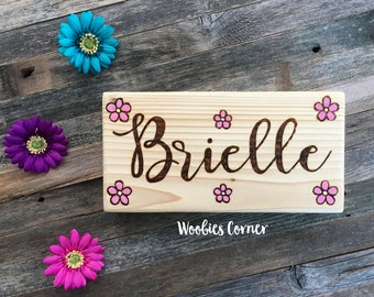 Baby name sign, Personalized Nursery decor, WOOD BURNED sign, Rustic nursery decor, New baby gift, Custom baby sign, Custom nursery decor