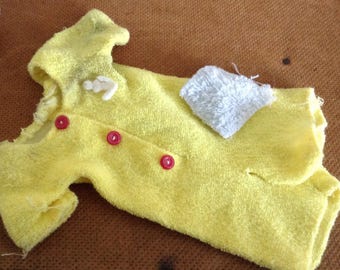 Vintage Yellow Tery Cloth Doll Sleeper and Washcloth